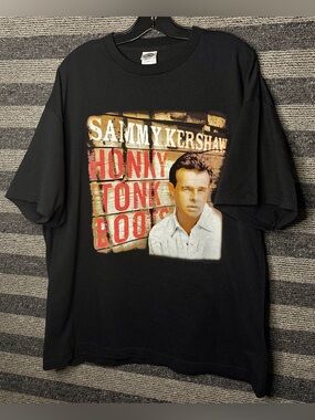 Vintage Sammy Kershaw 2000 Honky Tonk Boots Tour Country Music Black T-Shirt 2XL